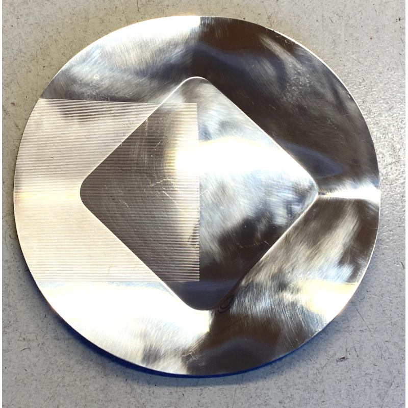 VASSOIO ALESSI Inquadro DESIGN Pino Tovaglia ACCIAIO INOX 18/10 ø 37,5 cm '72