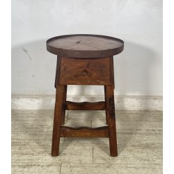 ANTICO TAVOLO LAVORO CALZOLAIO COMODINO LEGNO ABETE METÀ 1900 CASSETTO TAVOLINO