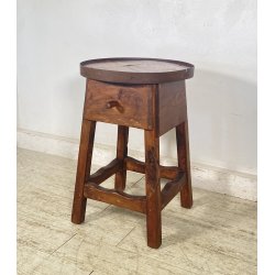 ANTICO TAVOLO LAVORO CALZOLAIO COMODINO LEGNO ABETE METÀ 1900 CASSETTO TAVOLINO