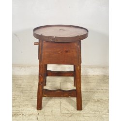 ANTICO TAVOLO LAVORO CALZOLAIO COMODINO LEGNO ABETE METÀ 1900 CASSETTO TAVOLINO