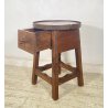 ANTICO TAVOLO LAVORO CALZOLAIO COMODINO LEGNO ABETE METÀ 1900 CASSETTO TAVOLINO