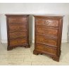 ANTICA COPPIA CASSETTIERA CANTERANO LEGNO NOCE 1800 COMO CREDENZA COMODINO EPOCA