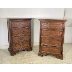 ANTICA COPPIA CASSETTIERA CANTERANO LEGNO NOCE 1800 COMO CREDENZA COMODINO EPOCA