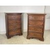 ANTICA COPPIA CASSETTIERA CANTERANO LEGNO NOCE 1800 COMO CREDENZA COMODINO EPOCA