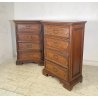 ANTICA COPPIA CASSETTIERA CANTERANO LEGNO NOCE 1800 COMO CREDENZA COMODINO EPOCA