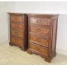 ANTICA COPPIA CASSETTIERA CANTERANO LEGNO NOCE 1800 COMO CREDENZA COMODINO EPOCA