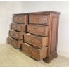 ANTICA COPPIA CASSETTIERA CANTERANO LEGNO NOCE 1800 COMO CREDENZA COMODINO EPOCA