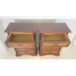 ANTICA COPPIA CASSETTIERA CANTERANO LEGNO NOCE 1800 COMO CREDENZA COMODINO EPOCA