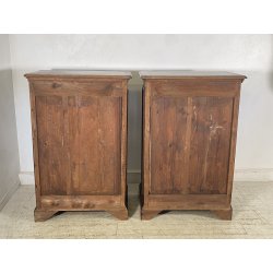 ANTICA COPPIA CASSETTIERA CANTERANO LEGNO NOCE 1800 COMO CREDENZA COMODINO EPOCA