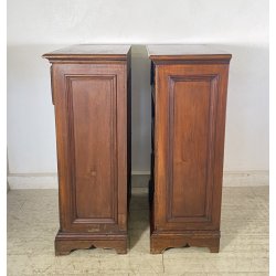 ANTICA COPPIA CASSETTIERA CANTERANO LEGNO NOCE 1800 COMO CREDENZA COMODINO EPOCA