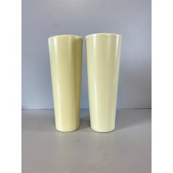COPPIA UMIDIFICATORI VINTAGE CERAMICA SCI Laveno SMALTO MAT GIALLO '40/'50