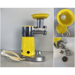 TRITACARNE ELETTRICA Quick Mill OMRE GIALLA CROMO MODERNARIATO FUNZIONANTE '60s