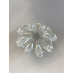 POSACENERE da MANO VETRO MURANO Ercole Barovier IRIDATO COSTOLATO ø 8cm ANNI '40