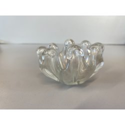 POSACENERE da MANO VETRO MURANO Ercole Barovier IRIDATO COSTOLATO ø 8cm ANNI '40