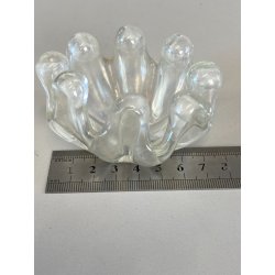 POSACENERE da MANO VETRO MURANO Ercole Barovier IRIDATO COSTOLATO ø 8cm ANNI '40
