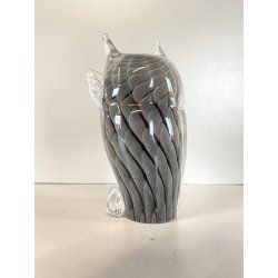 SCULTURA FIGURA CIVETTA GUFO OWL V. Nason VETRO SOMMERSO MURANO 16 cm/h '70