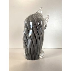 SCULTURA FIGURA CIVETTA GUFO OWL V. Nason VETRO SOMMERSO MURANO 16 cm/h '70