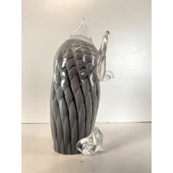 SCULTURA FIGURA CIVETTA GUFO OWL V. Nason VETRO SOMMERSO MURANO 16 cm/h '70