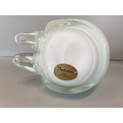RARA SCULTURA ORSO POLARE La Murrina VETRO MURANO PIENO BIANCO h18cm FIRMATO '70