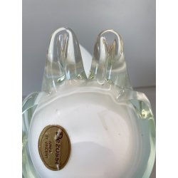 RARA SCULTURA ORSO POLARE La Murrina VETRO MURANO PIENO BIANCO h18cm FIRMATO '70