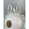 RARA SCULTURA ORSO POLARE La Murrina VETRO MURANO PIENO BIANCO h18cm FIRMATO '70