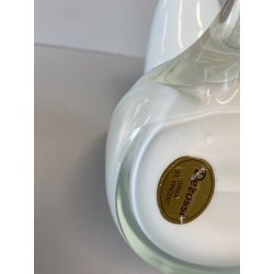 RARA SCULTURA ORSO POLARE La Murrina VETRO MURANO PIENO BIANCO h18cm FIRMATO '70