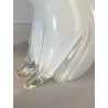 RARA SCULTURA ORSO POLARE La Murrina VETRO MURANO PIENO BIANCO h18cm FIRMATO '70