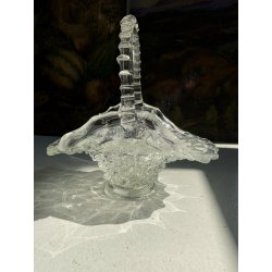 VASO CENTROTAVOLA CESTINO VETRO MURANO Barovier&Toso ROSTRATO SOFFIATO h25cm '50