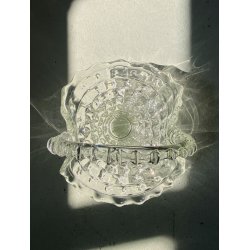 VASO CENTROTAVOLA CESTINO VETRO MURANO Barovier&Toso ROSTRATO SOFFIATO h25cm '50