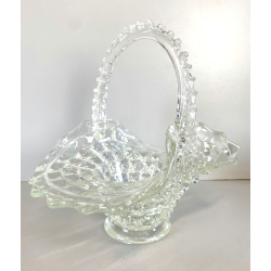 VASO CENTROTAVOLA CESTINO VETRO MURANO Barovier&Toso ROSTRATO SOFFIATO h25cm '50