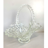 VASO CENTROTAVOLA CESTINO VETRO MURANO Barovier&Toso ROSTRATO SOFFIATO h25cm '50