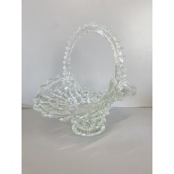 VASO CENTROTAVOLA CESTINO VETRO MURANO Barovier&Toso ROSTRATO SOFFIATO h25cm '50