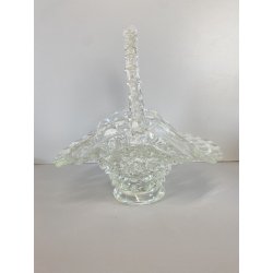 VASO CENTROTAVOLA CESTINO VETRO MURANO Barovier&Toso ROSTRATO SOFFIATO h25cm '50