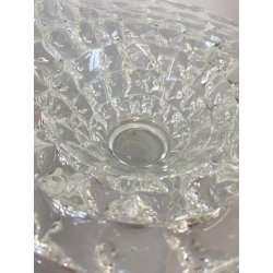 VASO CENTROTAVOLA CESTINO VETRO MURANO Barovier&Toso ROSTRATO SOFFIATO h25cm '50
