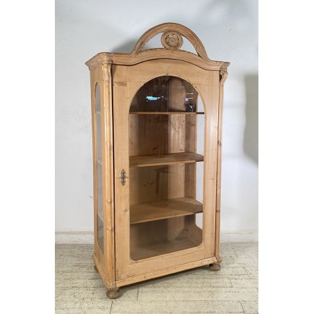 ANTICA LIBRERIA VETRINA ESPOSITRICE LEGNO CREDENZA PRIMI 1900 ARMADIO CRISTALLI