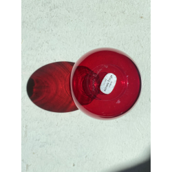 VASO VETRO MURANO SOFFIATO ROSSO RUBINO DESIGN Marcello Furlan '90 FIRMATO h13cm