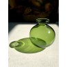 VASO VETRO MURANO SOFFIATO VERDE DESIGN Marcello Furlan '88 FIRMATO H/13cm c.a