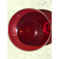 VASO VETRO MURANO SOFFIATO ROSSO RUBINO DESIGN Marcello Furlan '90 FIRMATO H9cm