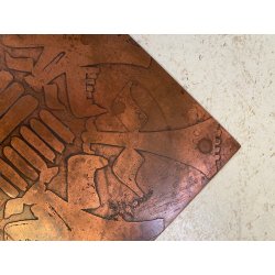 LASTRA RAME G Urso 63 PANNELLO INCISIONE FIGURE ANTROPOMORFE BRUTALISMO 120x57cm
