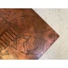 LASTRA RAME G Urso 63 PANNELLO INCISIONE FIGURE ANTROPOMORFE BRUTALISMO 120x57cm