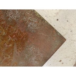 LASTRA RAME G Urso 63 PANNELLO INCISIONE FIGURE ANTROPOMORFE BRUTALISMO 120x57cm