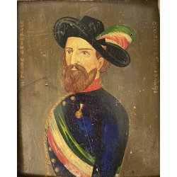PICCOLO QUADRO DIPINTO OLIO TAVOLA RITRATTO Giuseppe Garibaldi PRODE GENERALE