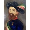 PICCOLO QUADRO DIPINTO OLIO TAVOLA RITRATTO Giuseppe Garibaldi PRODE GENERALE