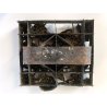 ANTICO TIMBRO TESSILE BLOCCO STAMPA RAME TAMPONE INCHIOSTRO GALLO 19x17cm '900