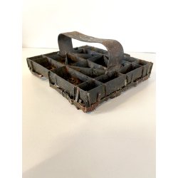 ANTICO TIMBRO TESSILE BLOCCO STAMPA RAME TAMPONE INCHIOSTRO GALLO 19x17cm '900