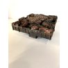 ANTICO TIMBRO TESSILE BLOCCO STAMPA RAME TAMPONE INCHIOSTRO GALLO 19x17cm '900