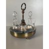 VINTAGE SET CONDIMENTO OLIERA Christfle FLEURON METALLO ARGENTATO CRISTALLO '70