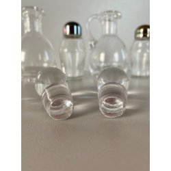 VINTAGE SET CONDIMENTO OLIERA Christfle FLEURON METALLO ARGENTATO CRISTALLO '70