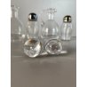 VINTAGE SET CONDIMENTO OLIERA Christfle FLEURON METALLO ARGENTATO CRISTALLO '70