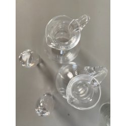 VINTAGE SET CONDIMENTO OLIERA Christfle FLEURON METALLO ARGENTATO CRISTALLO '70